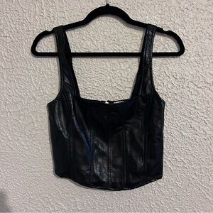 Show Me Your Mumu Black Leather Top